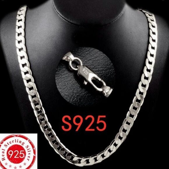 ✨ New Sterling 925 silver 22 inch sparkling 8 mm link chain ✨ - Picture 8 of 12